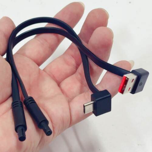 USB/TypeC弯头转4P车载母头线 纯铜4芯线 倒车像头视频连接线20CM