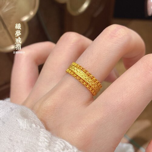 足银999腰缠万贯戒指女
