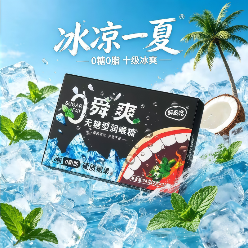 无糖润喉护嗓清新口气糖