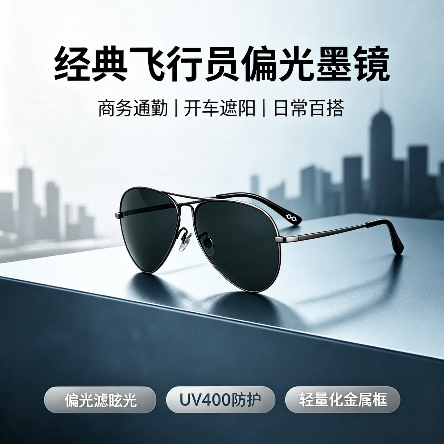 木齐偏光飞行员防紫外线太阳镜