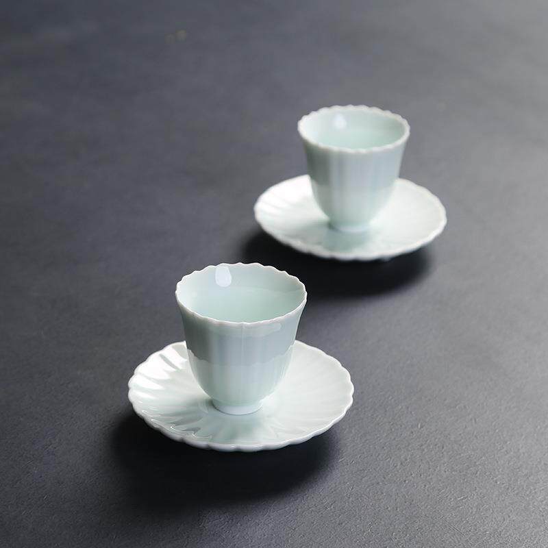 德化陶瓷茶杯垫白瓷影青釉功夫茶杯托茶道配件杯垫茶具
