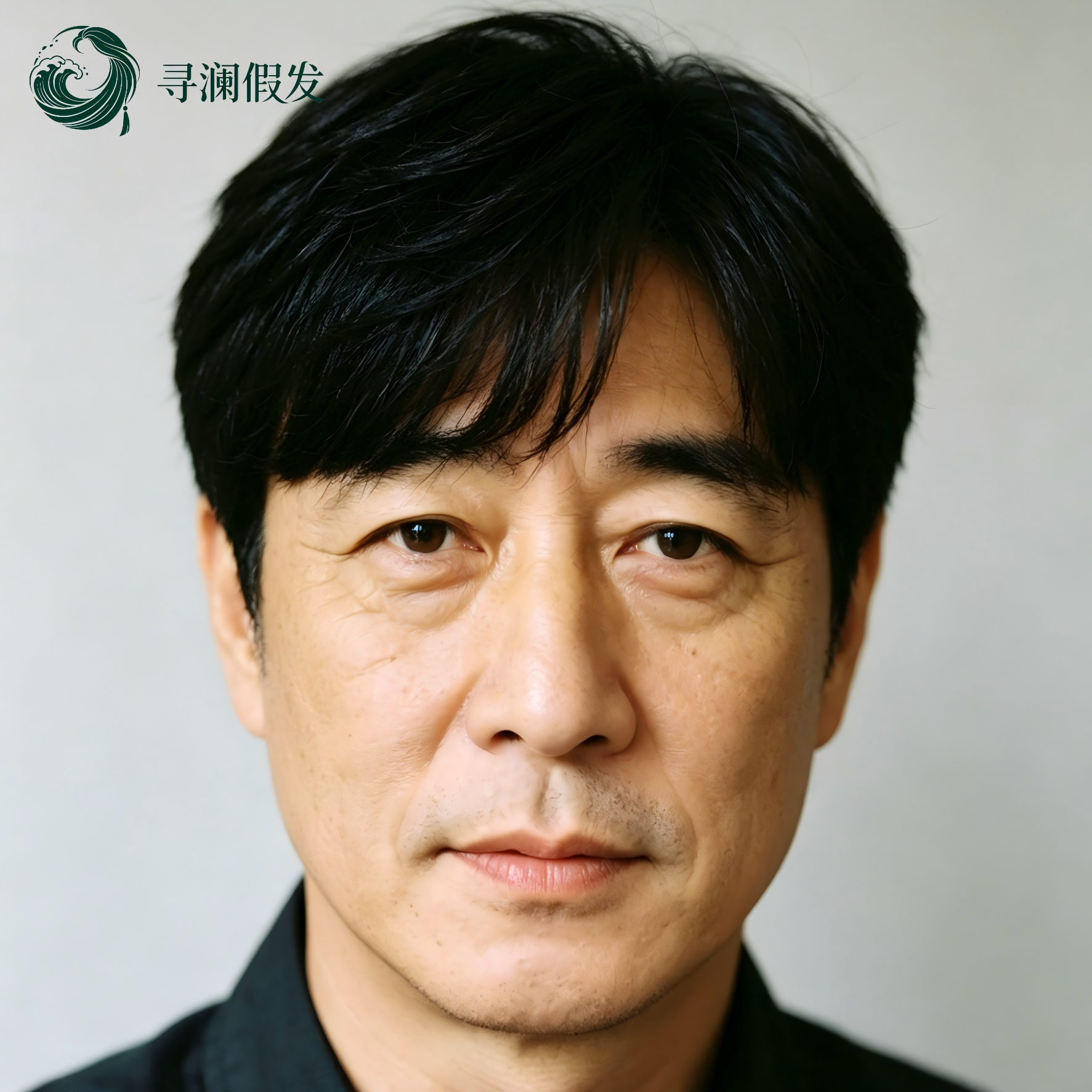 真人发男士遮白透气直发片