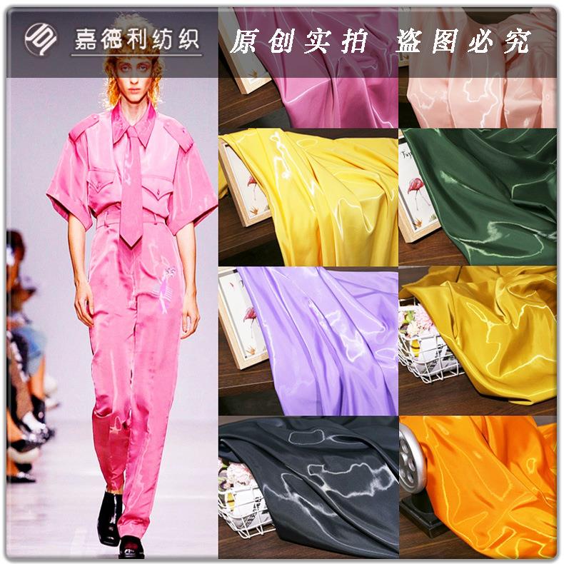 亮光液态闪光丝缎面水晶丝缎硬挺金属丝绸断婚纱礼服设计师面料