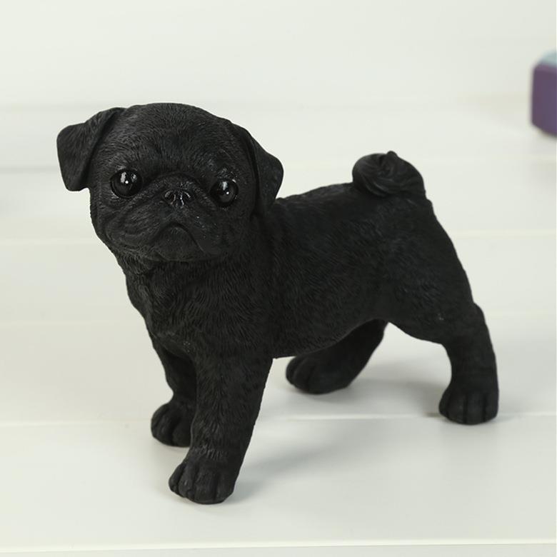 新品创意车载巴哥犬摆件生肖狗小动物生日送礼树脂工艺车饰品混批