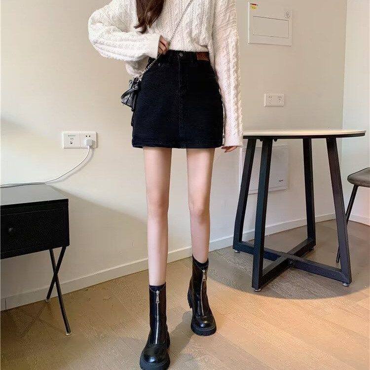 小个子黑色紧身牛仔短裤女外穿夏季高腰显瘦辣妹a字热裤美式裤子