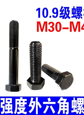 10.9级高强度外六角螺栓全牙螺丝全丝螺杆全螺纹丝杆M18M20M22M24