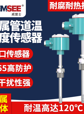 金属管道温湿度传感器变送器风管工业探头暖通空调烟道新风检测仪