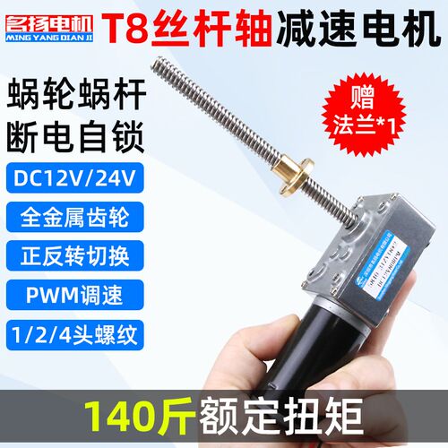 T8丝杆轴直流减速电机12V24伏蜗轮蜗杆5840-31ZY微型低速小型马达
