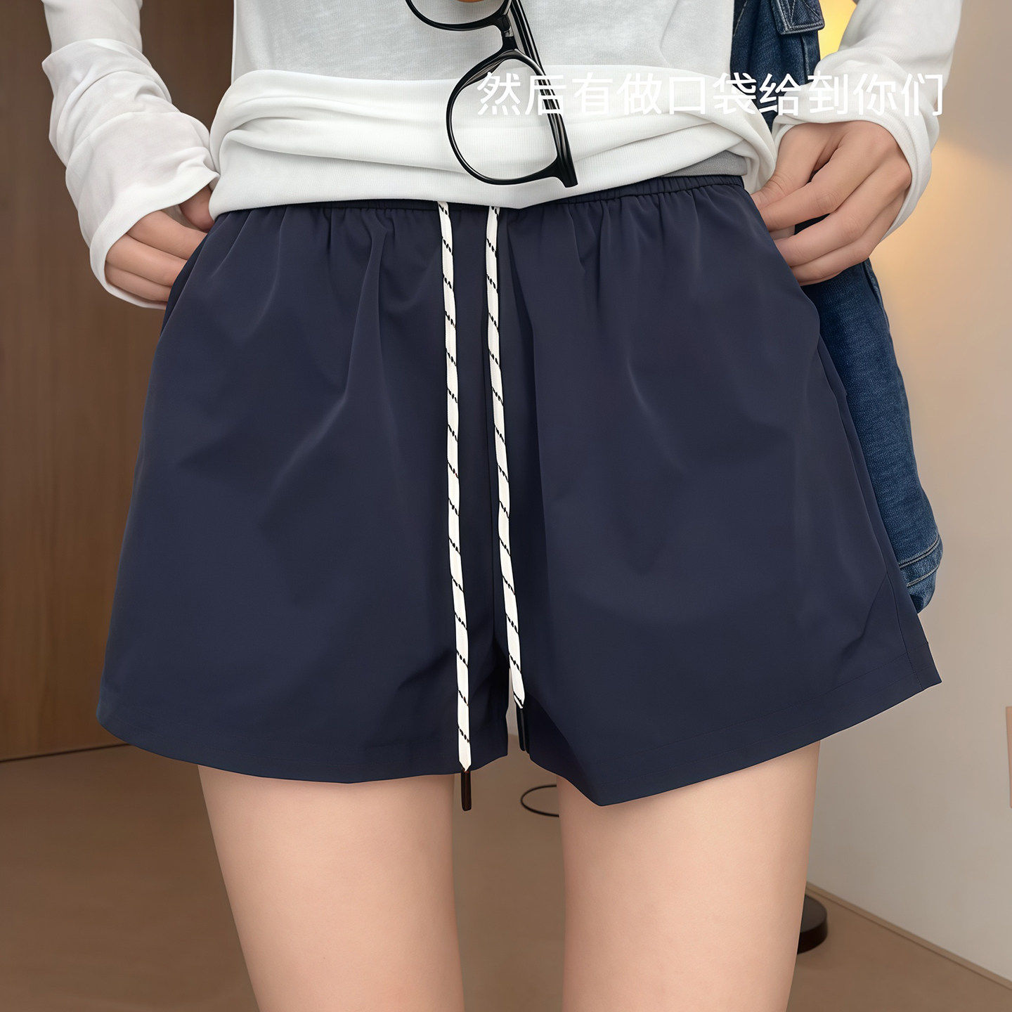 速干休闲短裤女2026夏季新款薄款宽松大尺码微胖mm高腰运动女士裤