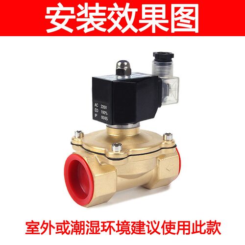 全铜室外防水电磁阀水阀线圈2W10 15 20 25 32 AC220V DC24V 12V