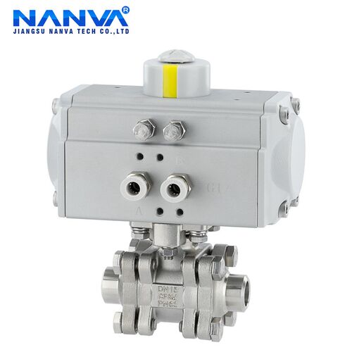 NANVA 气动不锈钢中压焊接球阀 1000WOG PN63 Q661F 防火防静电