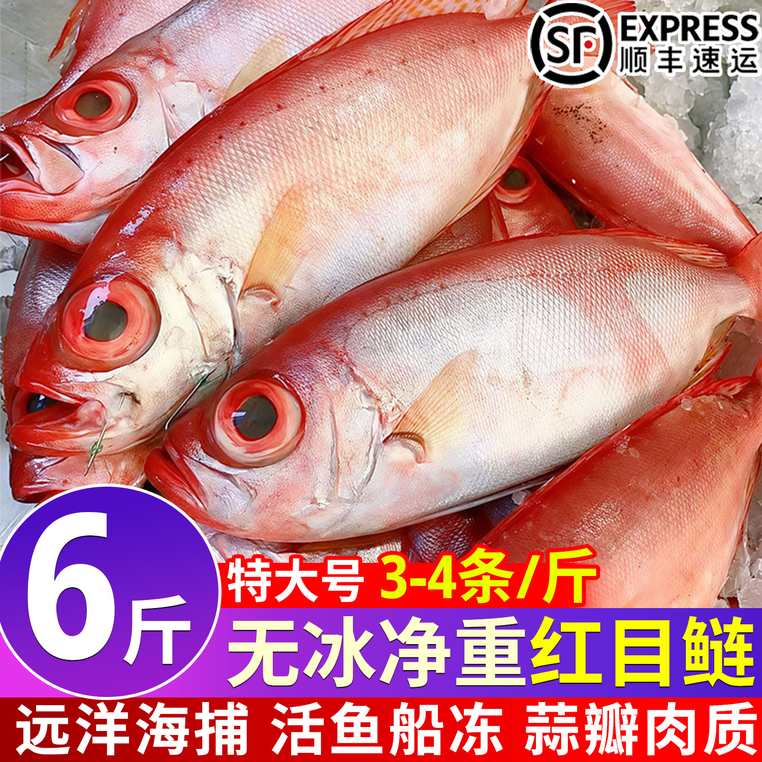 红目鲢鱼大眼鲷鱼新鲜海捕冷冻大眼鸡鱼无冰净重海鱼红目鳞鱼海鲜