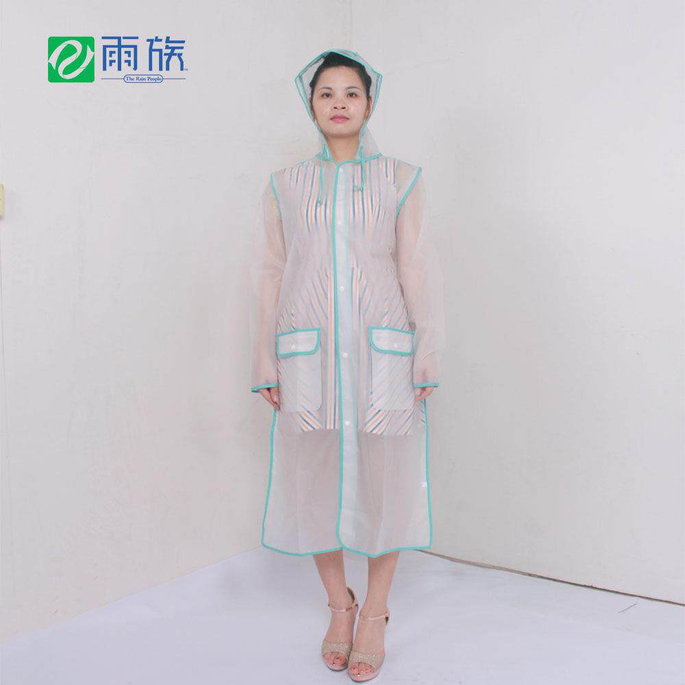 包边雨衣长款女户外旅游雨披透明磨砂EVA服连体防暴雨防雨连帽