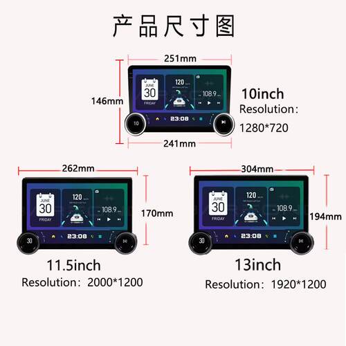 TS18a安卓汽车车载中控大屏导航倒车影像360全景双旋钮一体机