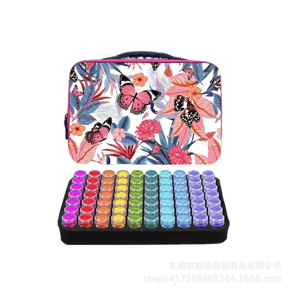 源头厂家钻石画工具收纳盒米珠美甲储物小圆瓶点钻盒防摔