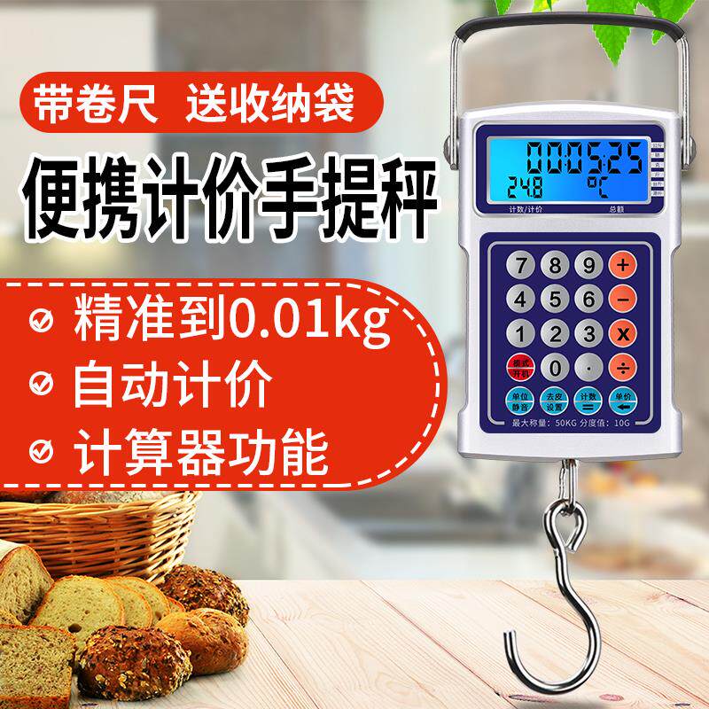 计价手提秤电子秤50kg高精准家用小型迷你弹簧便携式克数称菜重器