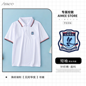 翻领上衣T恤学生班服 男女生内搭polo衫 广州天河华实夏季 校服短袖