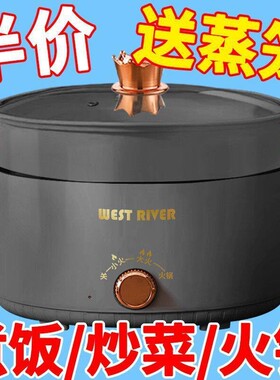 德国家用电炒锅多功能电煮锅蒸煮一体料理锅学生宿舍电热锅泡面锅