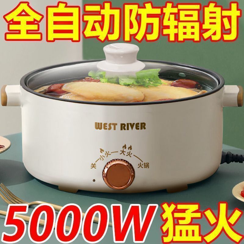 德国多功能电煮锅宿舍家用蒸煮一体电炒锅煮面锅电热锅火锅电蒸锅