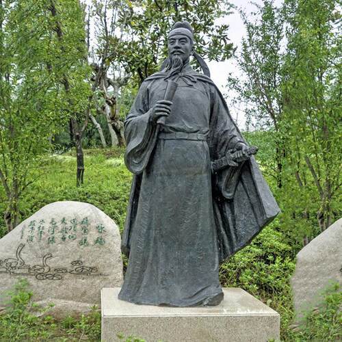 铜骆宾王雕塑定制公园街道历史名人伟人纯铜雕像河北工厂