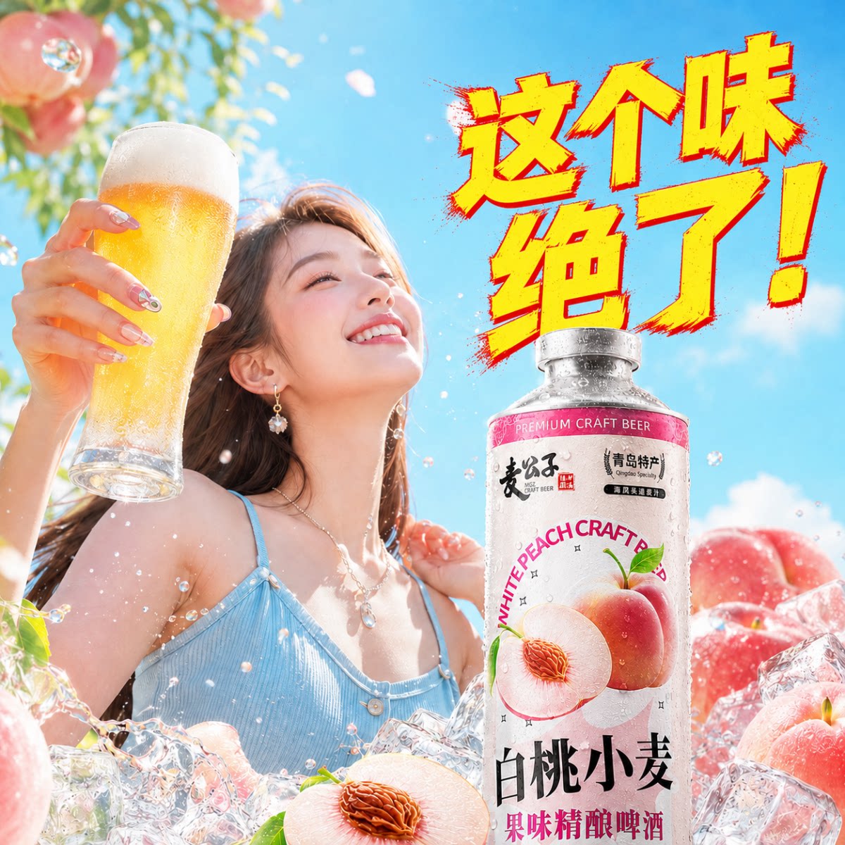 青岛特产精酿原浆啤酒扎啤全麦熟啤果啤整箱礼盒1L*6大桶装高浓度