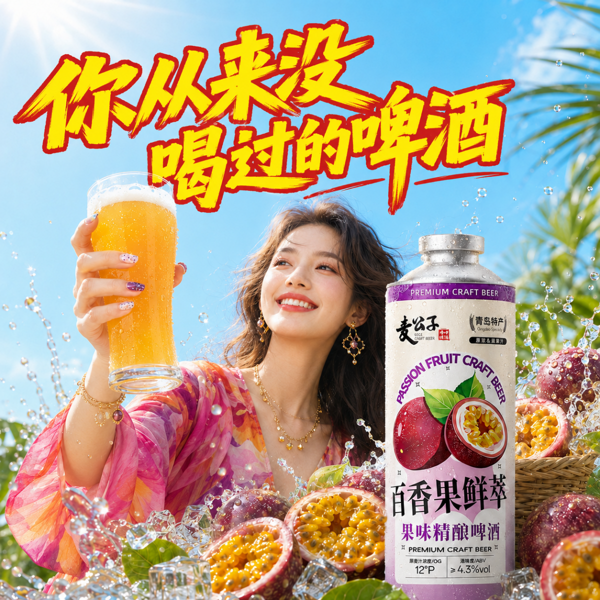 青岛特产精酿原浆啤酒整箱1L*6桶装扎啤黄啤白啤黑啤茶啤百香果啤