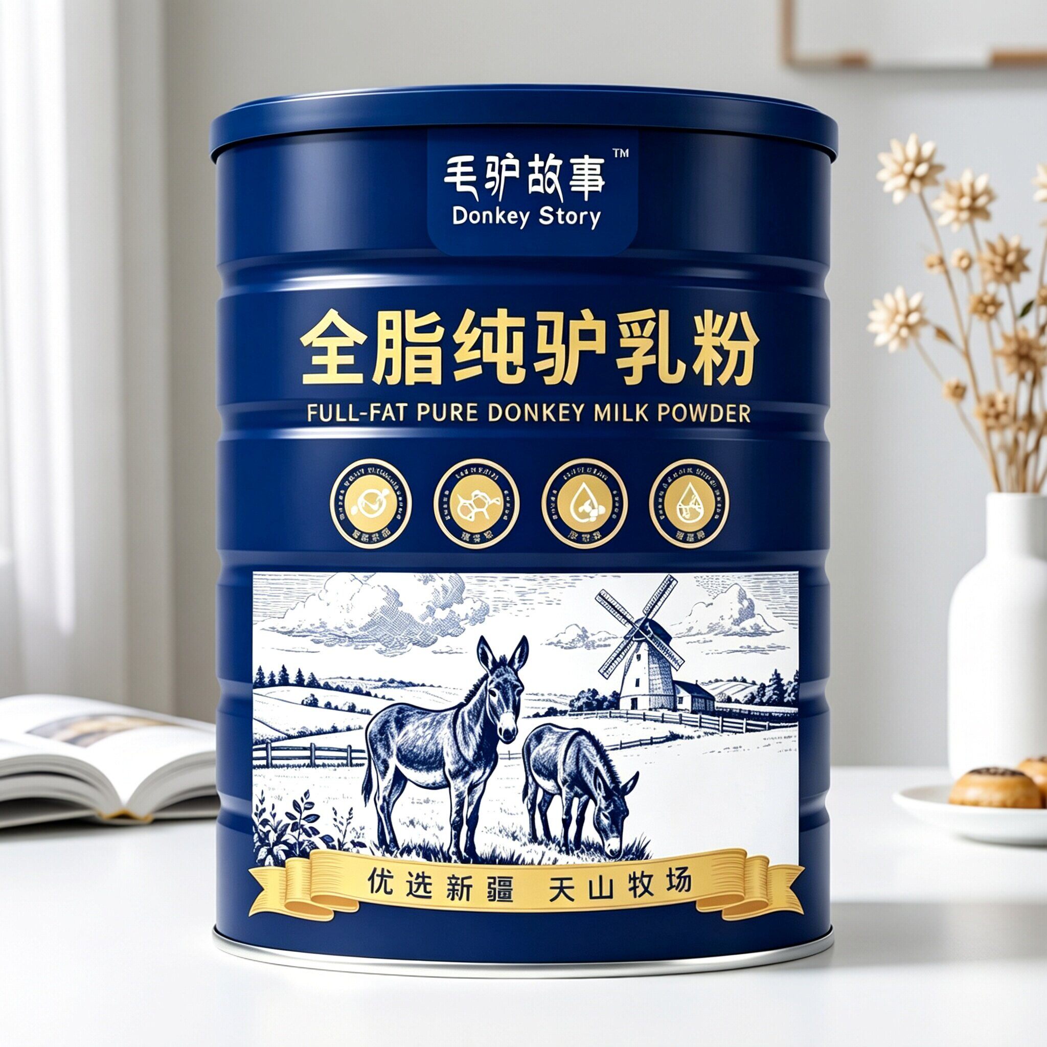 新疆天然全脂纯驴奶粉乳清蛋白正除牛/羊/骆驼外奶粉