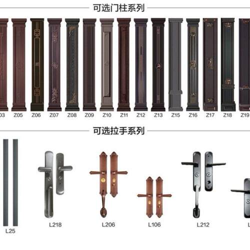 用锌合金大农门MAGA-102双防盗家门铸铝门柱甲级入户门开门村入户