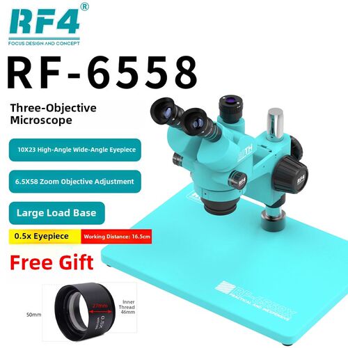 Rf4新型6558X显微镜三倍显微镜连续变焦手机维修专用大底座