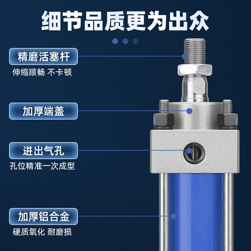 轻型油缸MOB 40/50/63/80/100-50/100/200/500拉杆双向气动液压缸