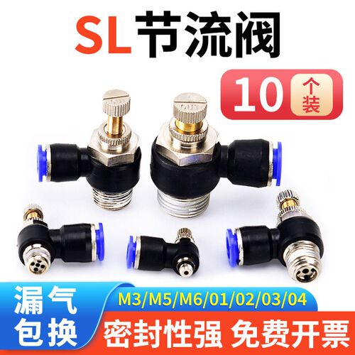气动节流阀SL4-M3 M5 M6 01 02 03管道调速阀气缸流量PSL16-04分