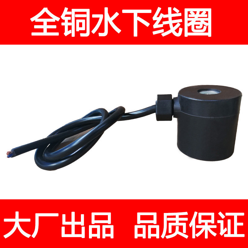 全铜水下喷泉防水电磁阀水阀线圈220v地埋式电磁控制阀开关阀24v