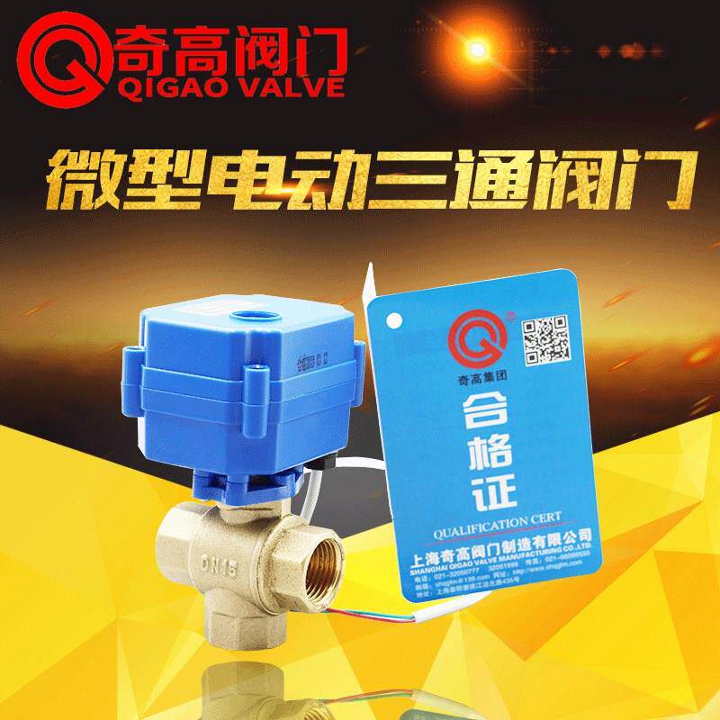 黄铜立式三通球阀 CWX-15Q/N电动控制阀 内螺纹微型电动阀4分奇高