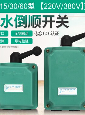 QS-15/30/60型防水倒顺开关三相电动机开关正反转开关380V15A