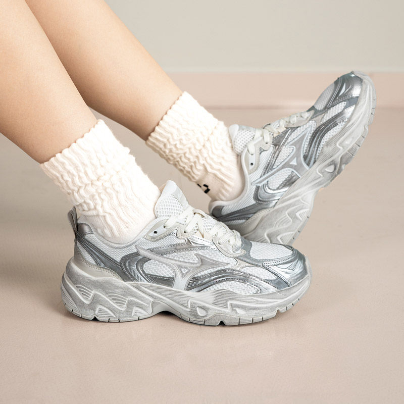 美津浓女Y2K做旧增高老爹鞋