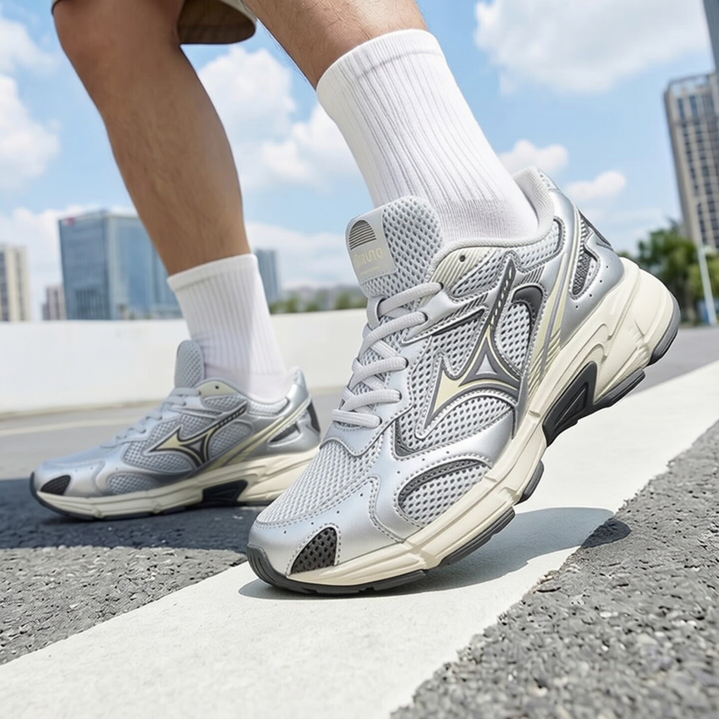 美津浓官方运动鞋男鞋女鞋夏季新款透气跑步鞋复古休闲鞋SPEED 2K - 实物图