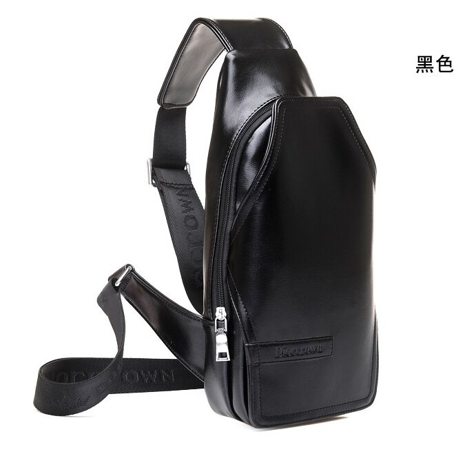 胸包油蜡牛皮便携单肩斜挎包背包