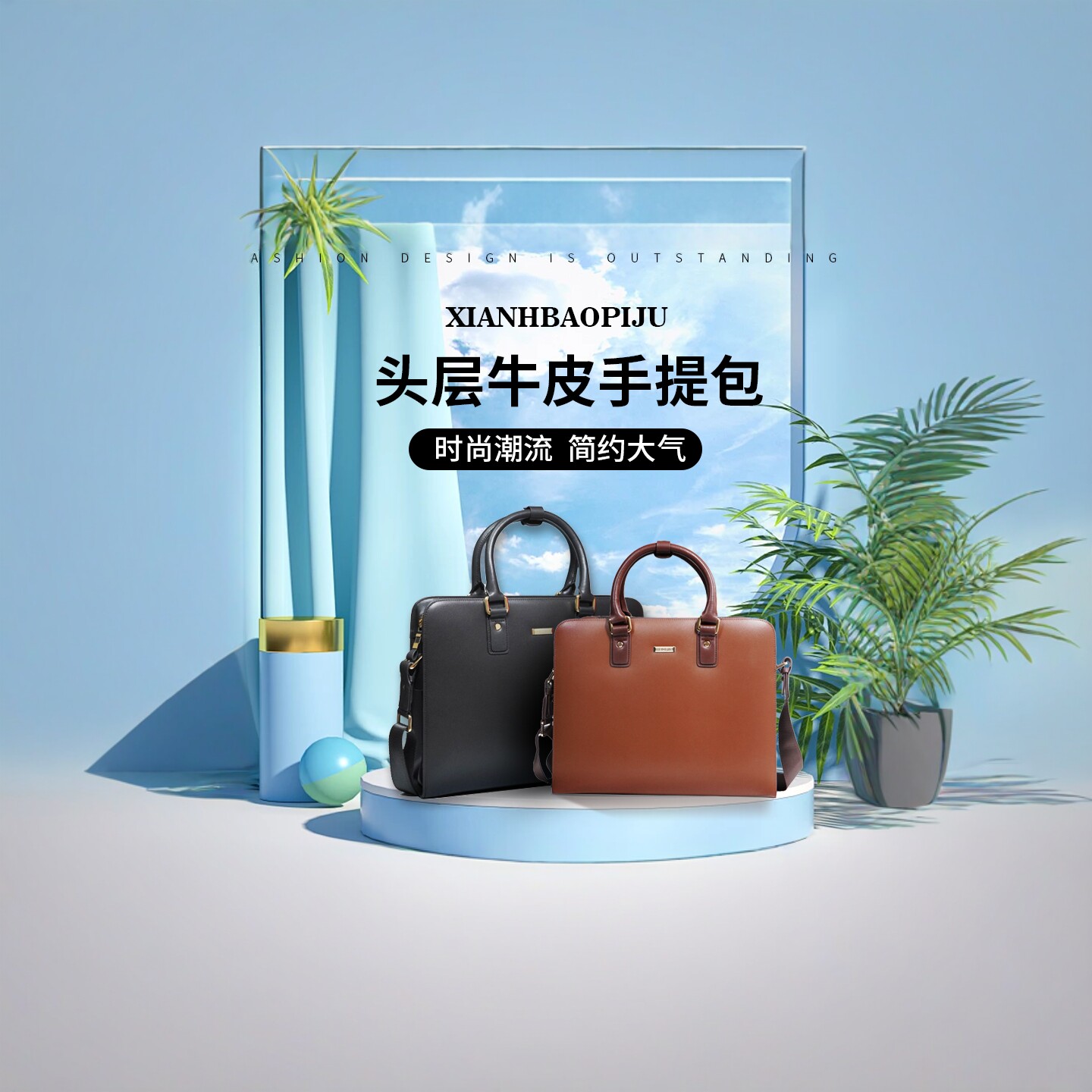 进口头层牛皮手提电脑商务公文包