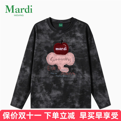 MardiMoving印花水洗长袖T恤