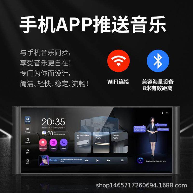 F12涂鸦超级智慧屏12.寸背景音乐主机智能屏控制支持英文