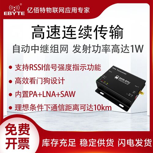 工业级无线数传电台RS485/232高速低延迟自动中继组网以太网网关