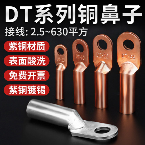 铜鼻子DT线鼻线耳电缆接头10 16 25 35 50 70 95 120平方接线端子