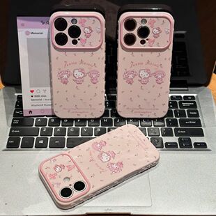 【包AI按键】卡通猫咪美乐蒂适用苹果17Pro/16promax手机壳iPhone15/14plus侧边爱心大视窗13/12/11女防摔