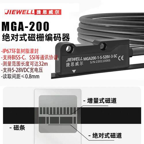 代替AGM绝对式绝对值MGA200高精度磁栅尺读数头国产SSI BISS协议