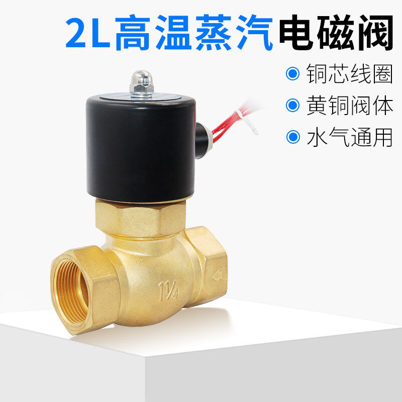 高温蒸汽电磁阀 2L-15/20/25/35/40/50 蒸气控制阀4分6分1寸220V