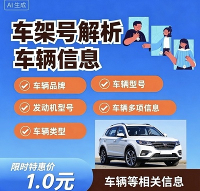 VIN车架号解析车辆品牌车辆型号具体车型车辆多项信息二手车通用