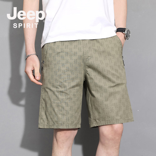 JEEPSPIRIT男纯棉工装五分短裤