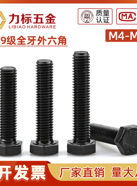 12.9级全牙外六角螺丝螺栓高强度外六角螺栓M4M5M6M8M10