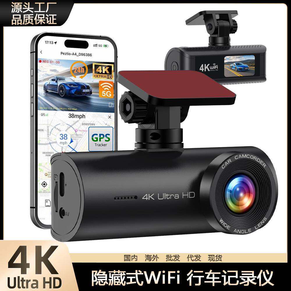 跨境4K行车记录仪前后双摄Wifi超高清夜视24H停车监控GPS倒车影像