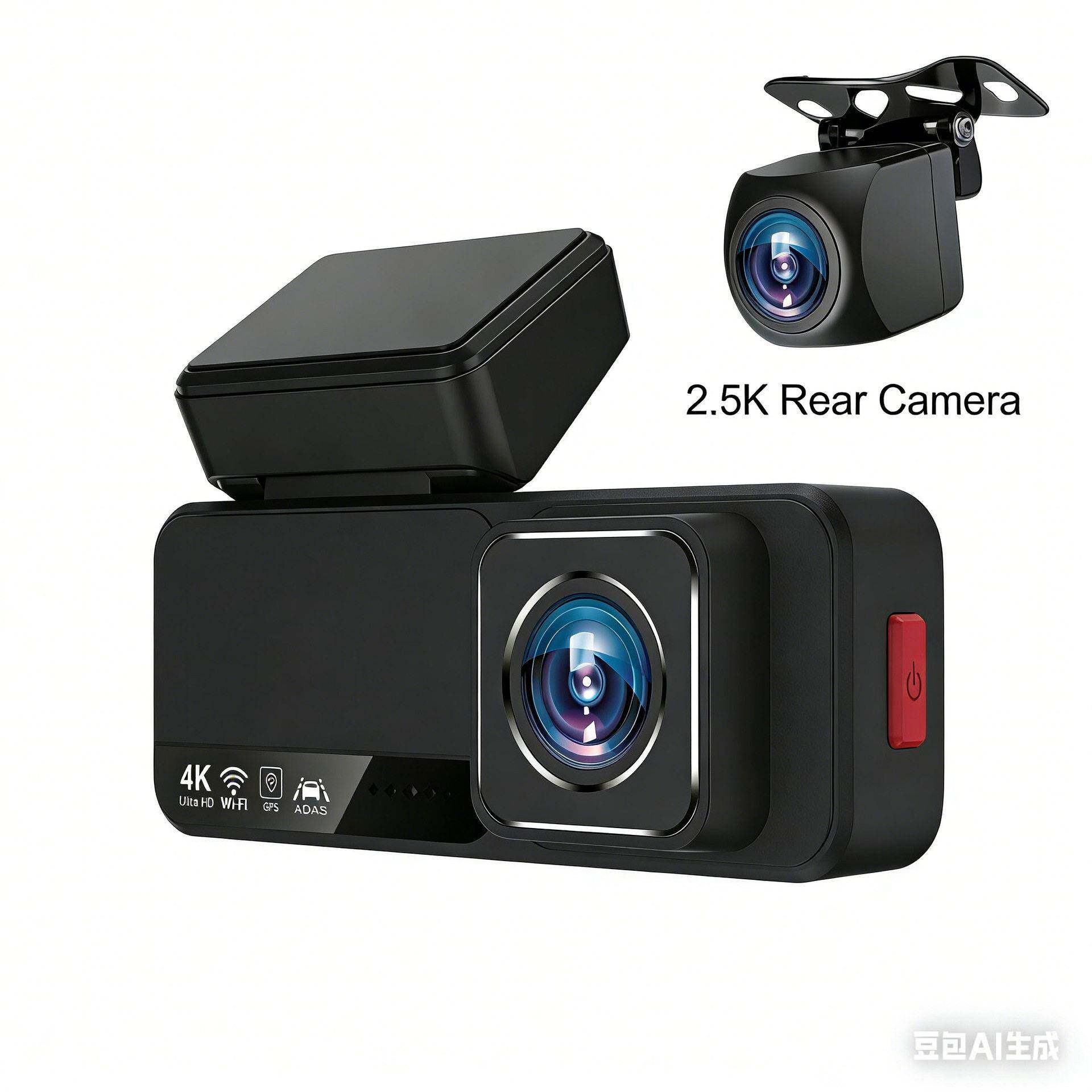 新品4K清夜视行车记录仪前后双录WiFi互联3.2寸GPS轨迹ASDS预警